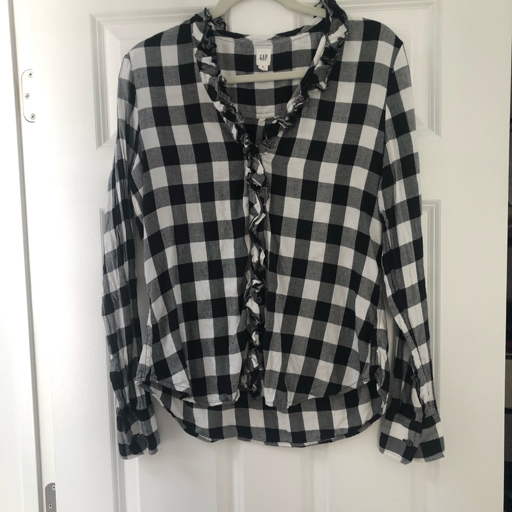 Black and white flannel shirt